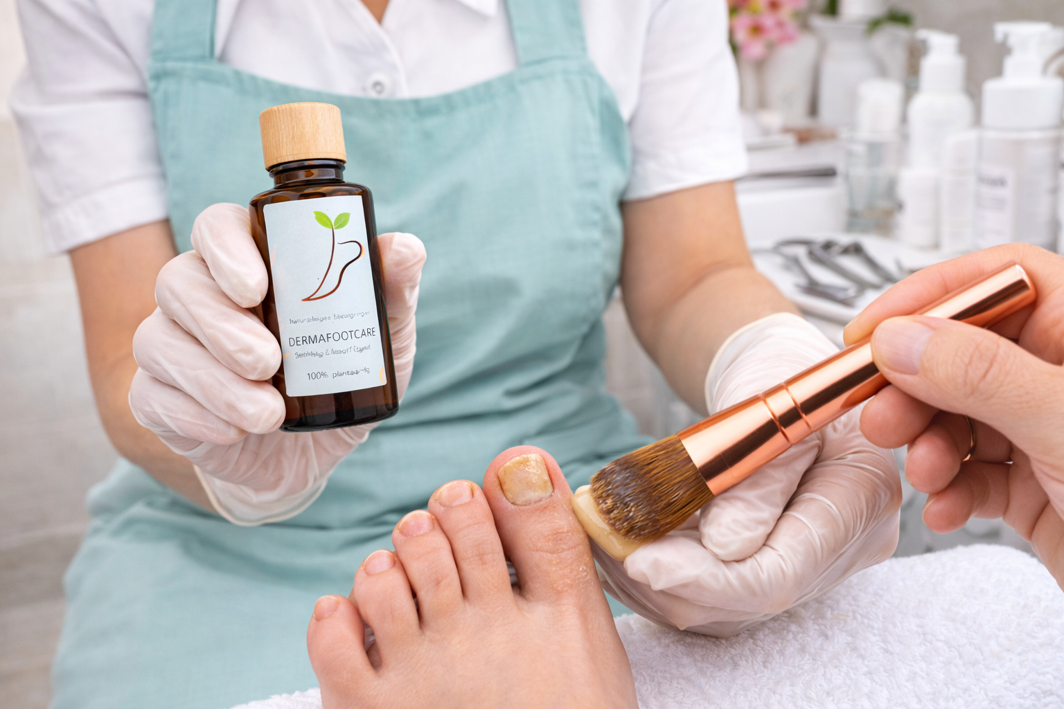 Professional schimmelbehandeling toepassing DermaFootCare 10-pack salon

